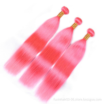 9a Grade Virgin Hair Wholesale Halloween Costumes Pink Straight Hair Extension Remy Hair WEAVING Silky Straight Wave >=45%